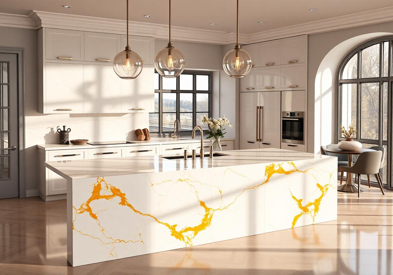 Calacatta Oro Brilho — Bancada e ilha
